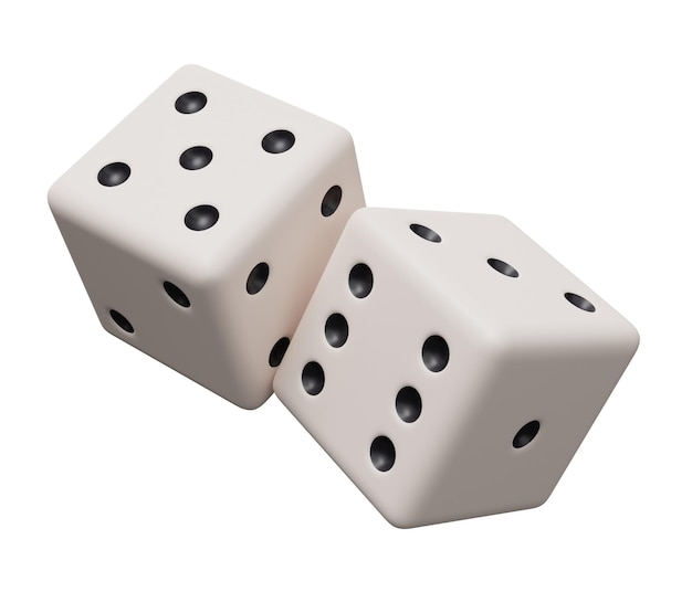 Dice game cube 3d 3d render cartoon minimal icon illustration