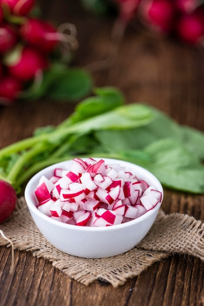 Diced Radishes