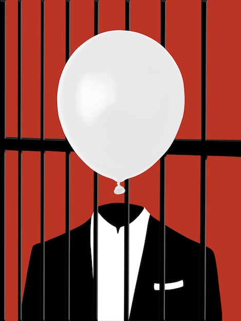 Dictatorship concept with white balloon