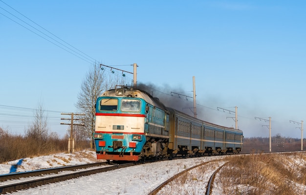 Diesel local train in Ukraine