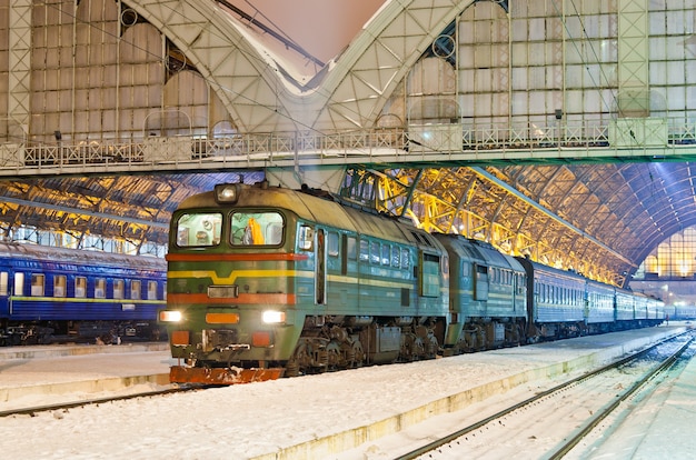 Diesel passenger train in Lviv