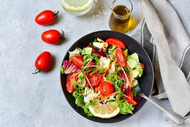 diet lunch fresh vegetables salad from tomato, lettuce