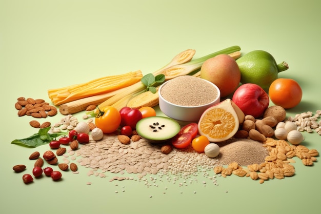 Dietary fiber food still life Health concept AI generated