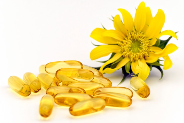 Dietary supplement capsule from natural ingredients.