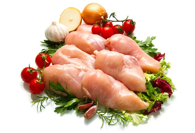 Dietetic chicken fillet isolated on white background