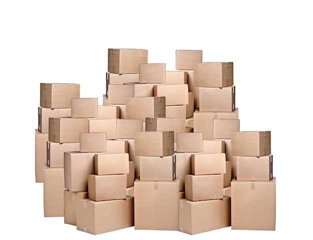 Different cardboard boxes