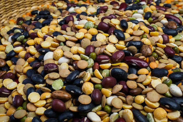 Different cereals and legumes Mixed dried legumes and cereals