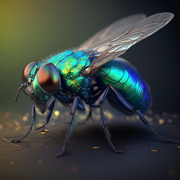 Different Colorful flies pictures some world Generative AI