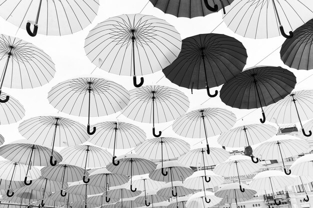 Different colors umbrellas background