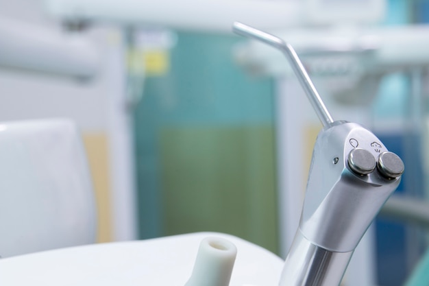 Different dental instruments and tools in a dentists office