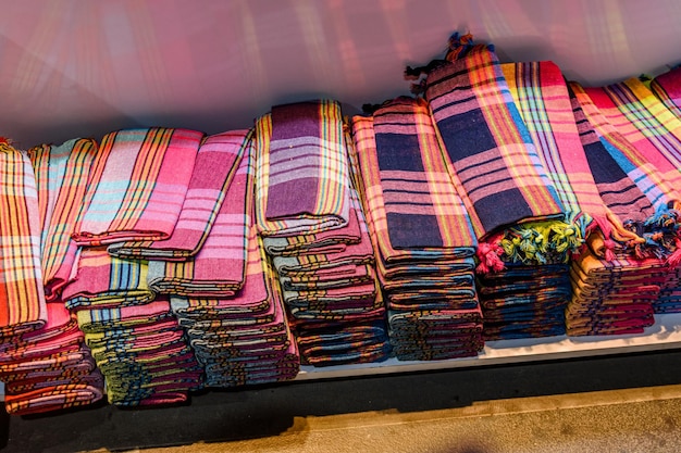 Different scarves and shawls for sale at the turkish bazaar