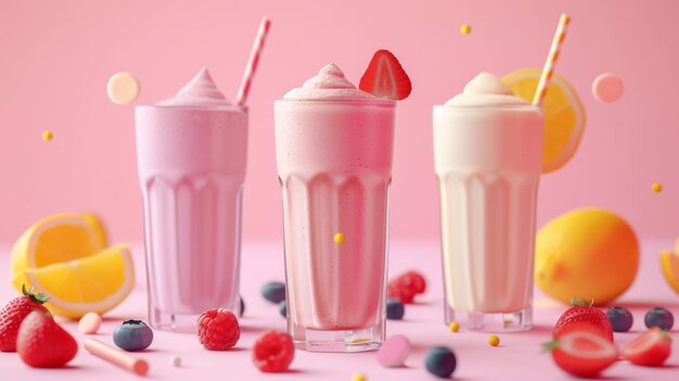 Different smoothie set illustration generated by ai