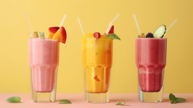 Different smoothie set illustration generated by ai