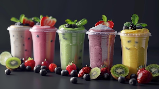 Different smoothie set illustration generated by ai