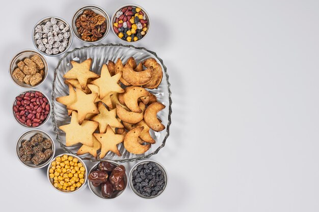 Different sweets and cookies on a table