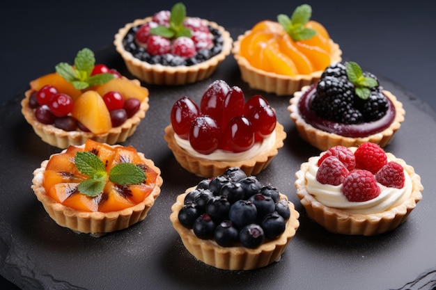 Different tartlets food Pastry dessert Generate Ai