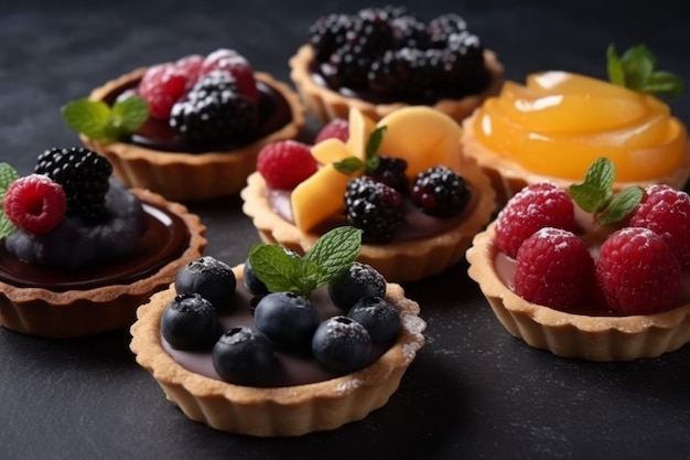 Different tartlets Nutrition bakery dessert Generate Ai