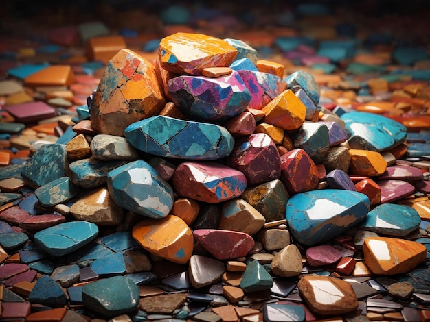 Different types of colorful design stones