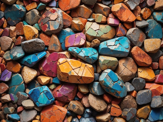 Different types of colorful design stones