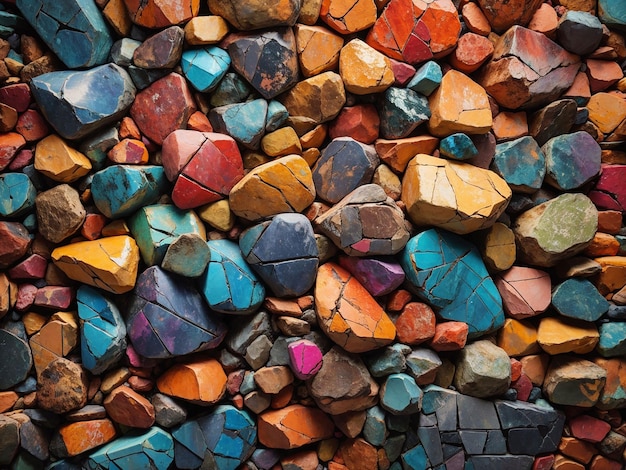 Different types of colorful design stones