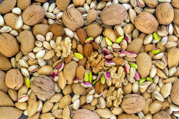 Different types of nuts- assorted walnuts