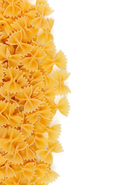 Different types and shapes of dry italian pasta closeup