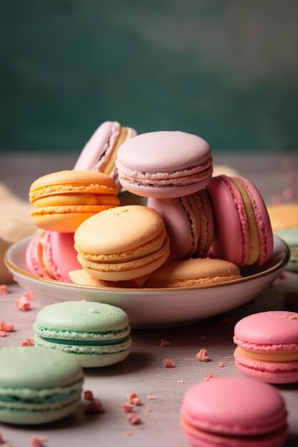 Different types of tasty macaroons