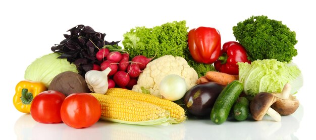 Different vegetables isolated on white