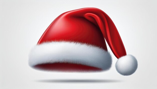 Photo different views of red santa claus hat isolated on white background 3d rendering