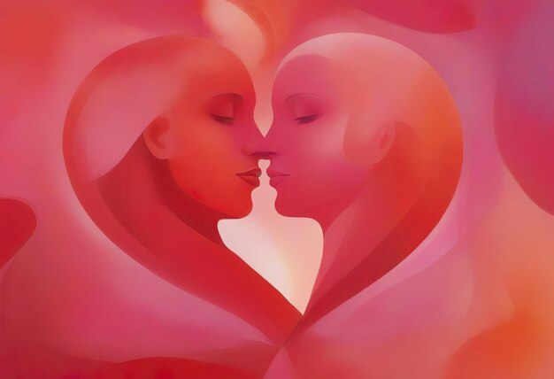 digital abstract art piece symbolizing International Kissing Day