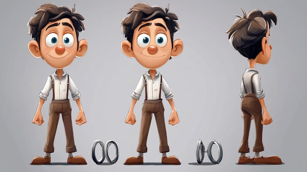 Photo digital animation of a cartoon character with the numbers 0