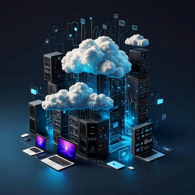 A digital art of a cloud mining smart city with smart technology