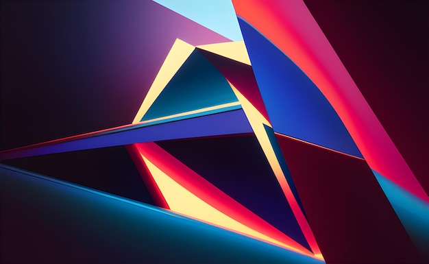 A digital art of a colorful triangle