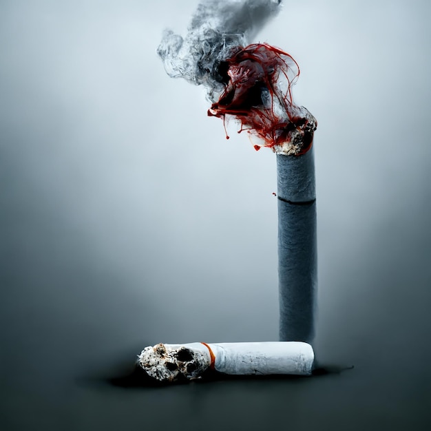 digital art, conceptual composition about the dangers of cigarettes