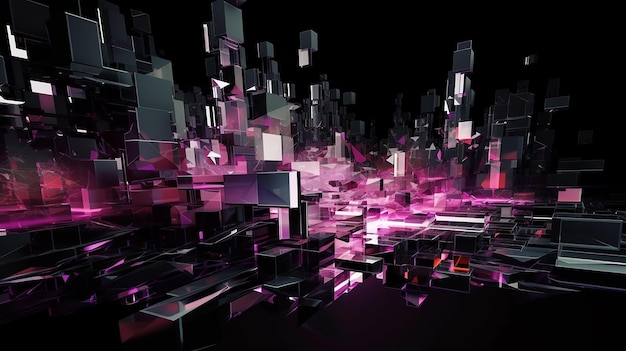 A digital art of cubes and cubes