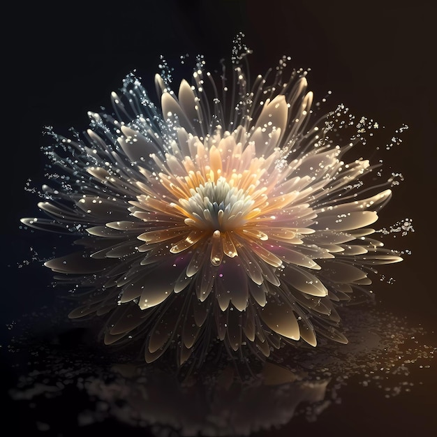 A digital art of a flower with a large flower in the center.