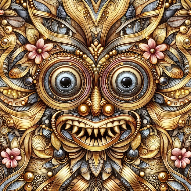 a digital art illustration of a face with eyes and eyes