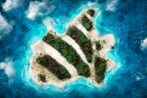 Digital art of an island