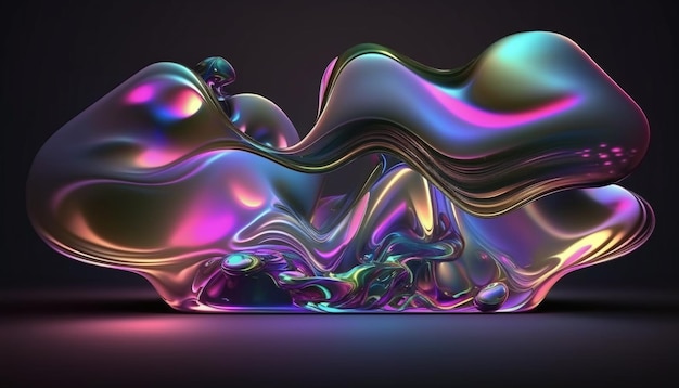 A digital art of a liquid and a colorful background