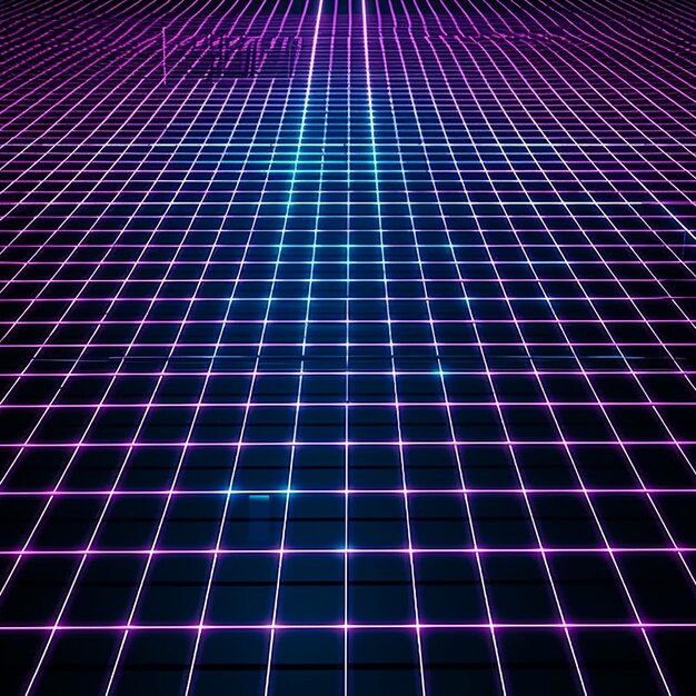 A digital art of a neon grid with the words'80s on it '