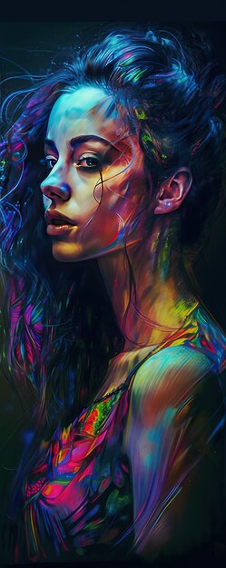 Digital art portrair woman fulcolor