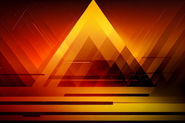 A digital art of a pyramid with a red triangle on it