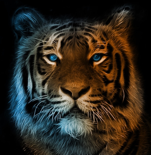 Digital art of a tiger