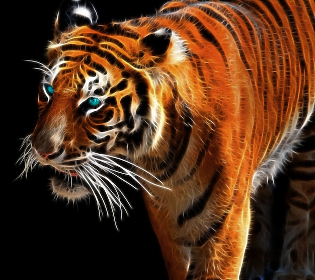 Digital art of a tiger