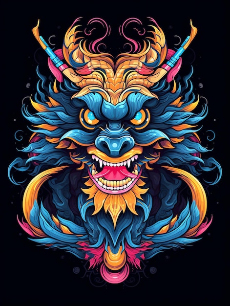 Digital art vector illustration of dragon