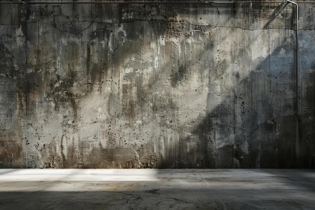 Digital artwork of photorealistic concrete wall in an industrial room with a spotlight shining on i