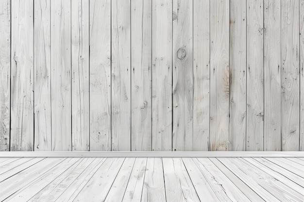 Photo digital artwork of white wooden floor background seamless texture of light gray wood paneling wall