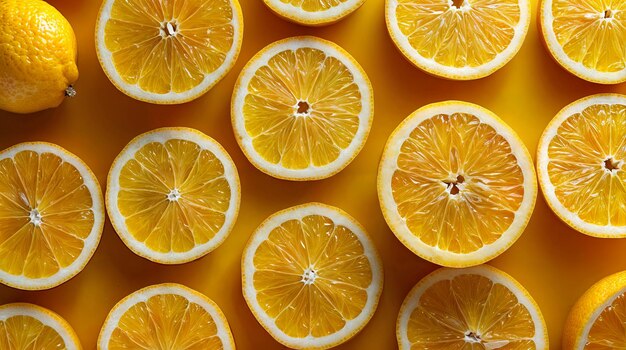 Digital background consisting of round cut lemons