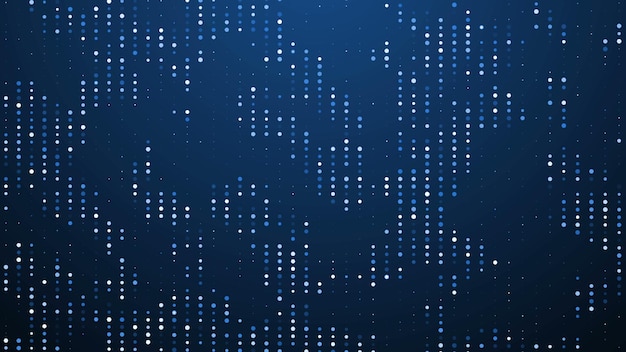 Digital blue dots grid moving up concept for digital technology background 3d render