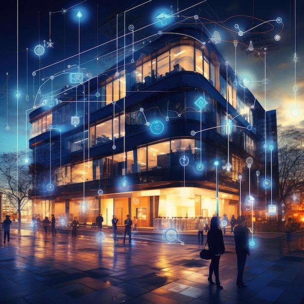 Digital building technology background